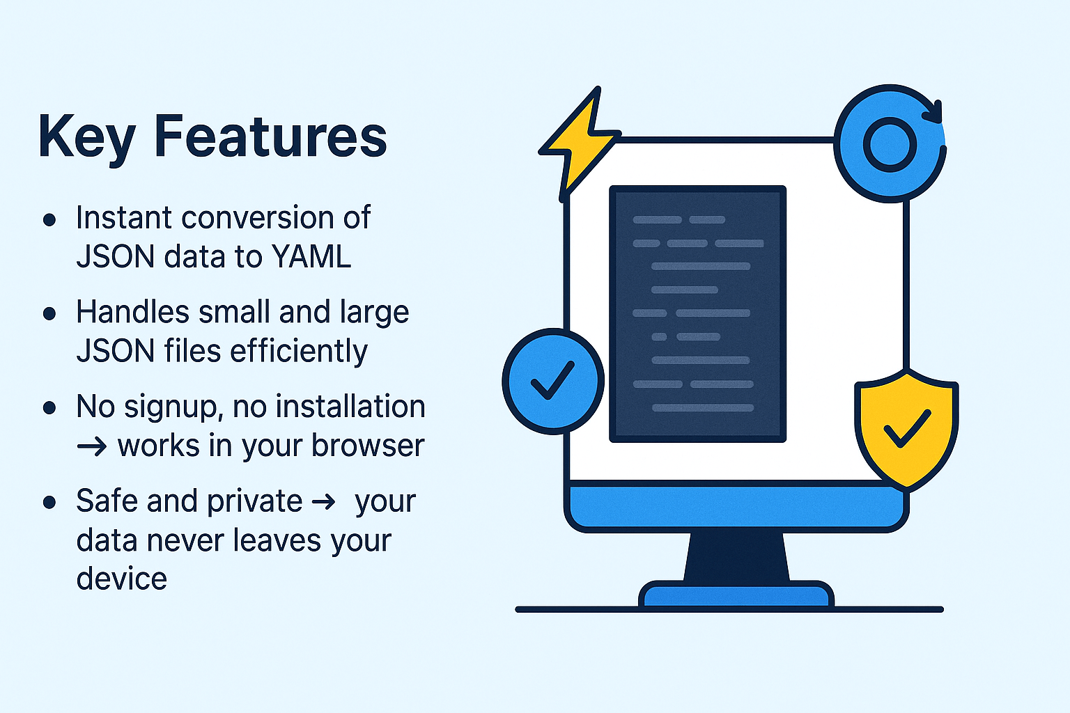 Features of JSON to YAML converter